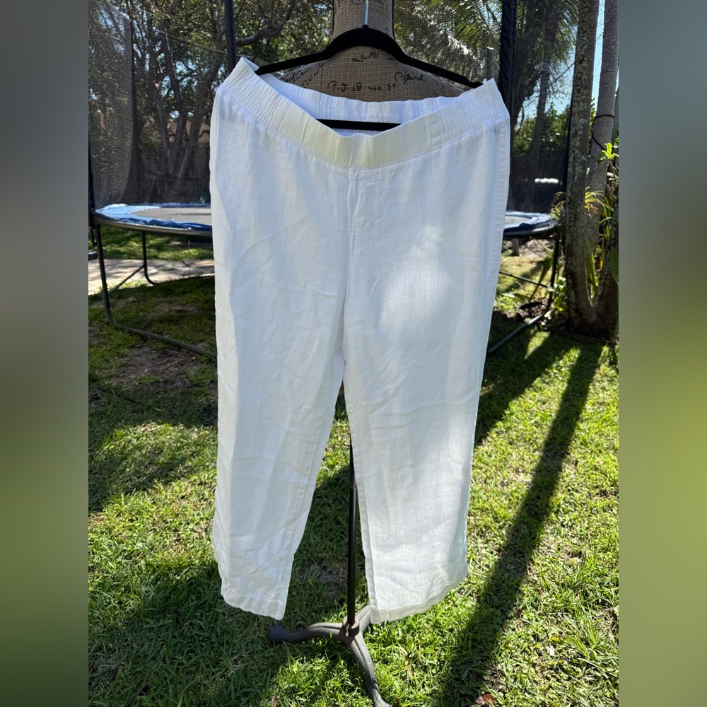 Lilly Pulitzer palazzo linen beach pants size L EUC